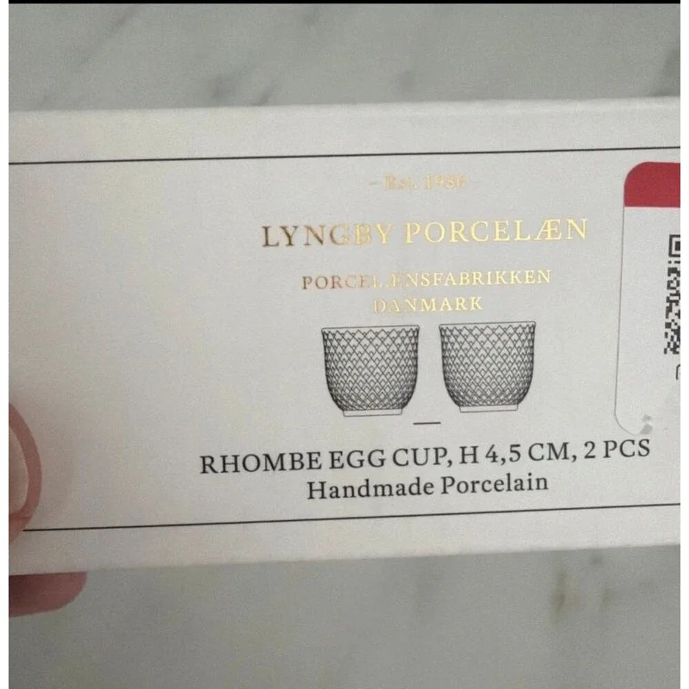 Lyngby Porcelain Rhombe Egg Cup 1.8